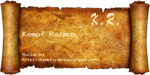 Kempf Razmus névjegykártya